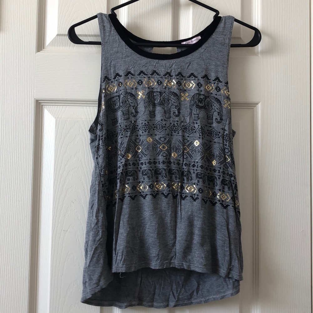 Pink peony boutique tank top